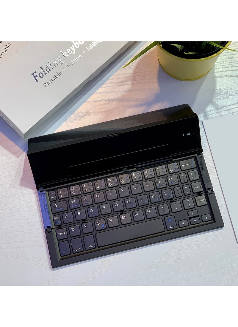 Generic - Foldable Keyboard Folding Bluetooth Keyboard, Portable Keyboard Aluminum Alloy Housing, for iPad, iPhone, Android Devices, and Windows Tablets, Laptops and Smartphones - Image 1