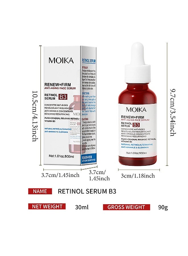 MOIKA Retinol Face Serum with Vitamin B3, Anti-Aging, Anti-Yellowing, Moisturizing Face Serum for fine lines, wrinkles and premature sunburn to reshape and hydrate for sensitive skin - Image 2
