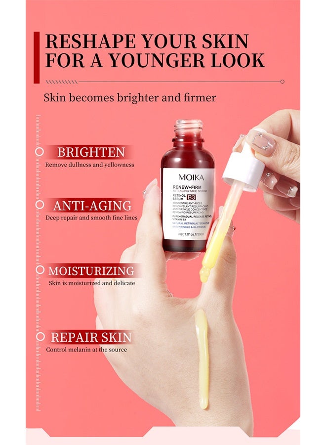 MOIKA Retinol Face Serum with Vitamin B3, Anti-Aging, Anti-Yellowing, Moisturizing Face Serum for fine lines, wrinkles and premature sunburn to reshape and hydrate for sensitive skin - Image 4