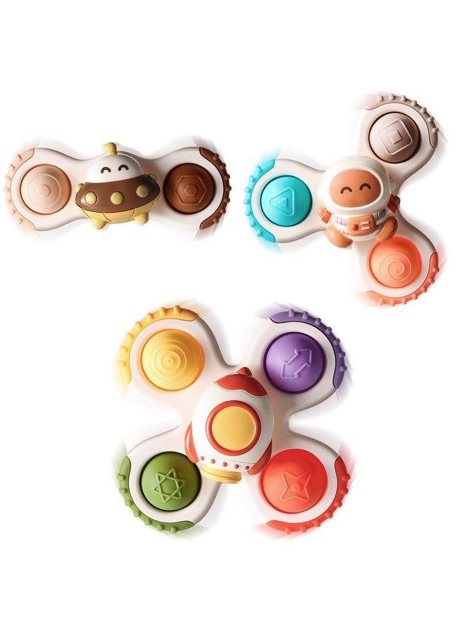 ALASOU ALASOU 3PCS Pop Suction Cup Rotating Toys for 1 Year Old Boy Girl|Novelty Rotating Tops Toddler Toys Age 1-2|Sensory Baby Bath Toy for Toddlers 1-3|12 18 Months Boy Birthday Gift for Infant - Image 1