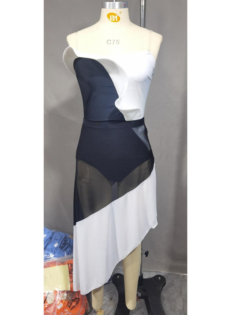 2-Piece Women Swimsuit With Skirt Holiday Beach Dress Covering The Belly High Waisted Swimsuit Fashionable Surfing Wear Summer - Image 5