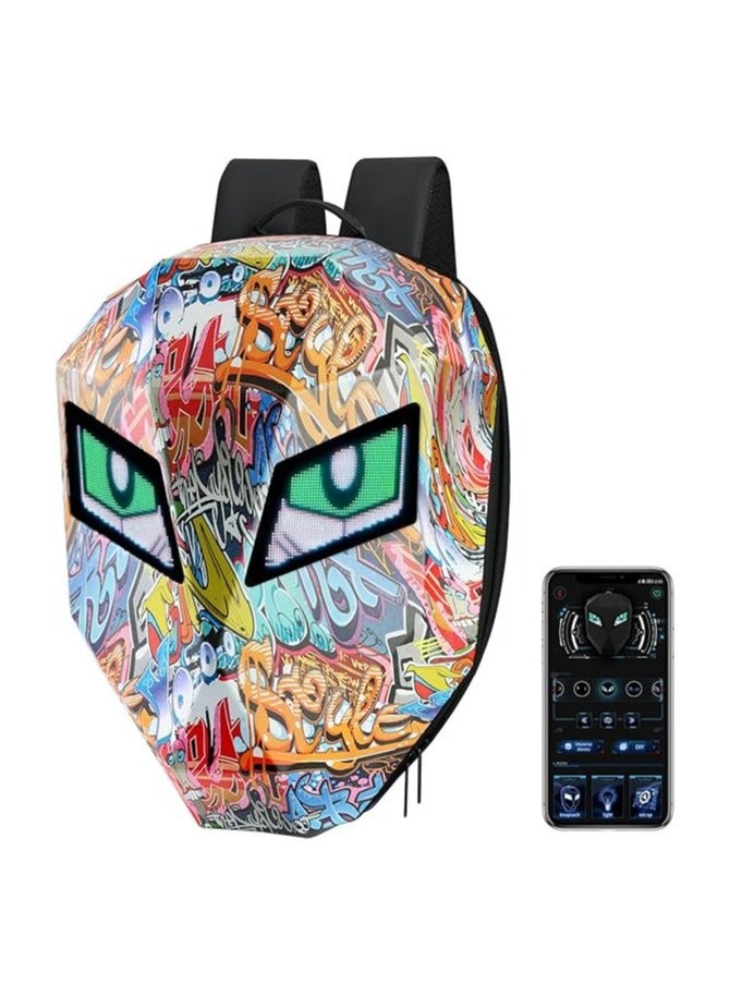 حقيبة ظهر للدراجات النارية قابلة للبرمجة مع شاشة LED لركوب الدراجات النارية حقيبة كمبيوتر محمول صلبة شاشة HD يمكن اختيار الثيم المناسب لك المقاس: 36*18*48 سم - Image 1