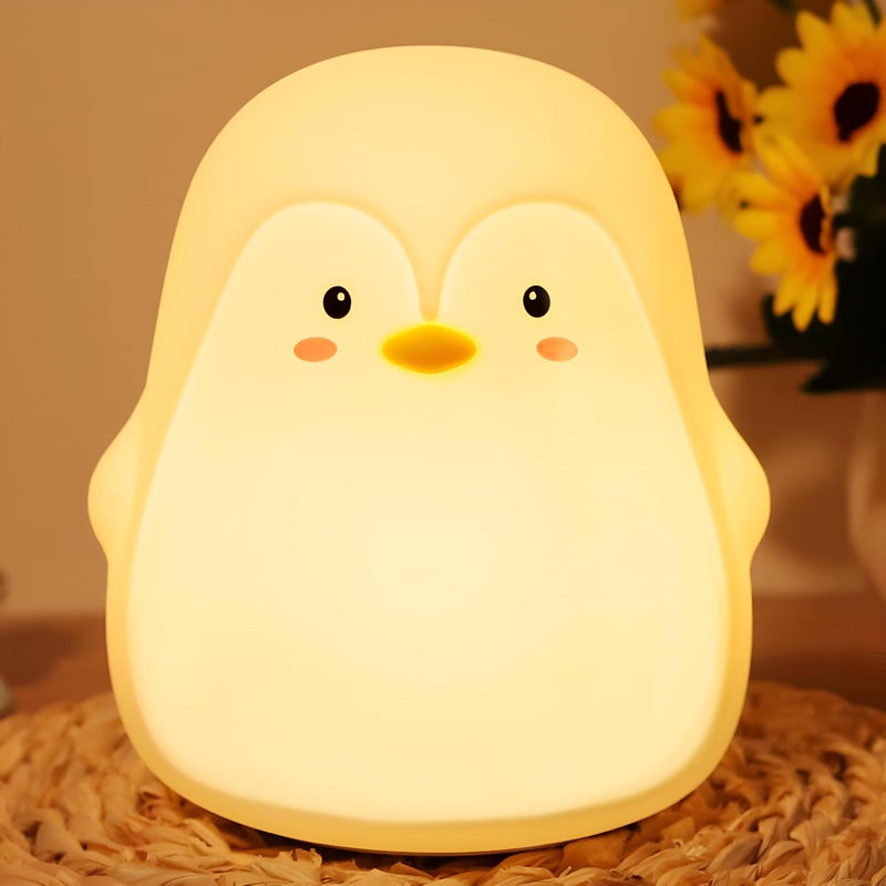 Penguin Night Light - Cool Penguin Night Light for Kids, Features 7 Color Changing Options and USB Recharge Function, Perfect for Creating a Cozy Atmosphere in Any Child's Bedroom Multicolor