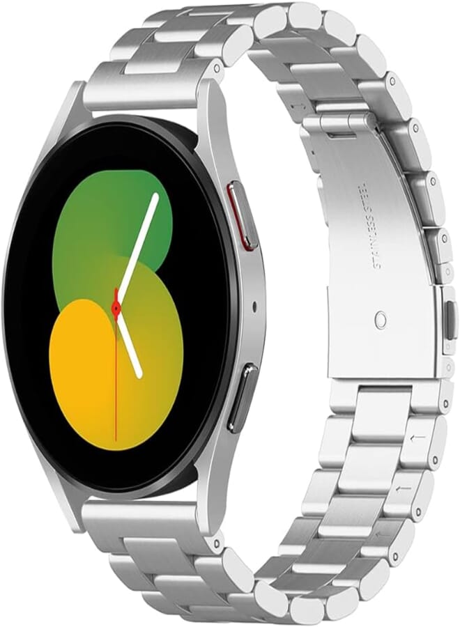 Simpeak 20mm Watch Band Metal Stainless Steel Bands Compatible with Samsung Galaxy Watch 5&4 40mm 44mm /Watch5 Pro 45mm/Watch4 Classic 42mm 46mm/Watch3 41mm/Active 1&2 40mm 44mm, Men Business Bands