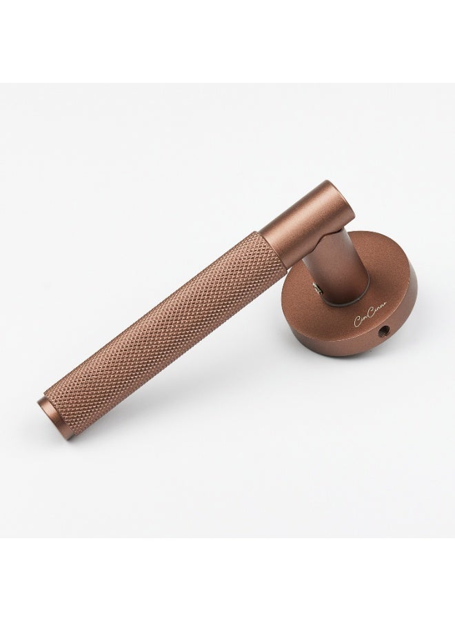 CINCINNO Levitas Premium Anti-Rust Aluminum Door Handle Pair With 28.8x15mm Cylinder Plate, Fits 58x50 Lock Body, UV Protected, Salt Spray Tested, 2-Year Color & 5-Year Mechanical Warranty (Rose Gold) - Image 3