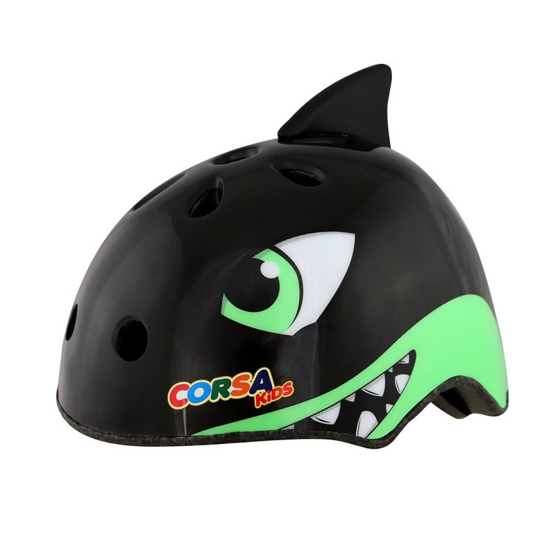 Generic genuine goods CORSA Childrens Helmet Cartoon Animal Bike Riding Roller Skating Skating Protector Sport Helmet CE The Black Shark