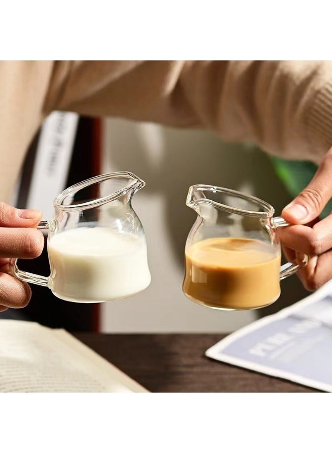 شيبشيب إبريق قهوة وحليب صغير واحد مصنوع من الزجاج الشفاف المقاوم للحرارة بمقبض - Image 1