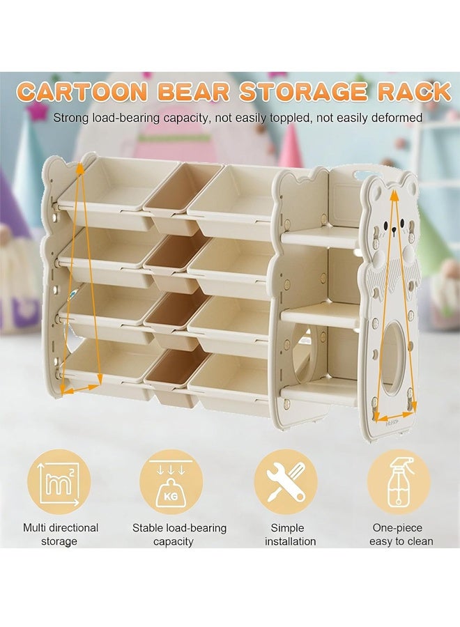 Beauenty Children's Toy Storage Organizer, Large Kids Toy Chests, Removable Kids Storage Bins Toy Boxes, Children's Toy Storage Rack, Toy Box Organizer for Kids' Playroom (White) - Image 3