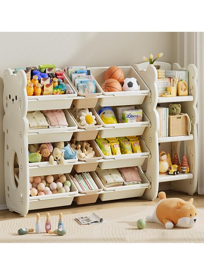 Beauenty Children's Toy Storage Organizer, Large Kids Toy Chests, Removable Kids Storage Bins Toy Boxes, Children's Toy Storage Rack, Toy Box Organizer for Kids' Playroom (White) - Image 1