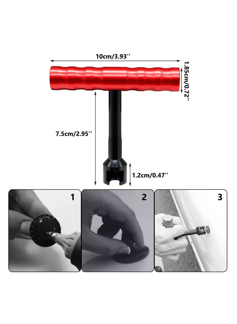 SYOSI, T Shape Car Dent Repair Kit, Car Paintless Dent Puller Dent Removal Tool Kit with 18 Blue Gasket Plastic Suction Cup, Portable Auto Body Tools Hammer Kits - Image 2