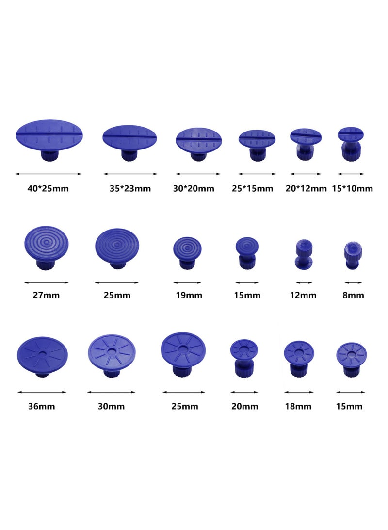 SYOSI, T Shape Car Dent Repair Kit, Car Paintless Dent Puller Dent Removal Tool Kit with 18 Blue Gasket Plastic Suction Cup, Portable Auto Body Tools Hammer Kits - Image 4