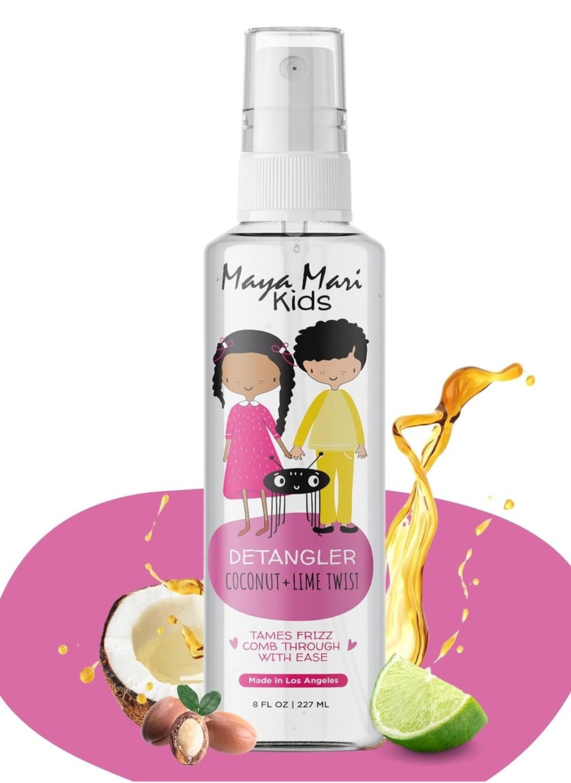 MAYA MARI Kids Detangler Spray with Argan, Coconut and Lime Oils - Gentle Hair Detangler for Kids, Toddlers and Babies, 8 oz - No More Tangles, Ideal for Curly Hair  - Image 1