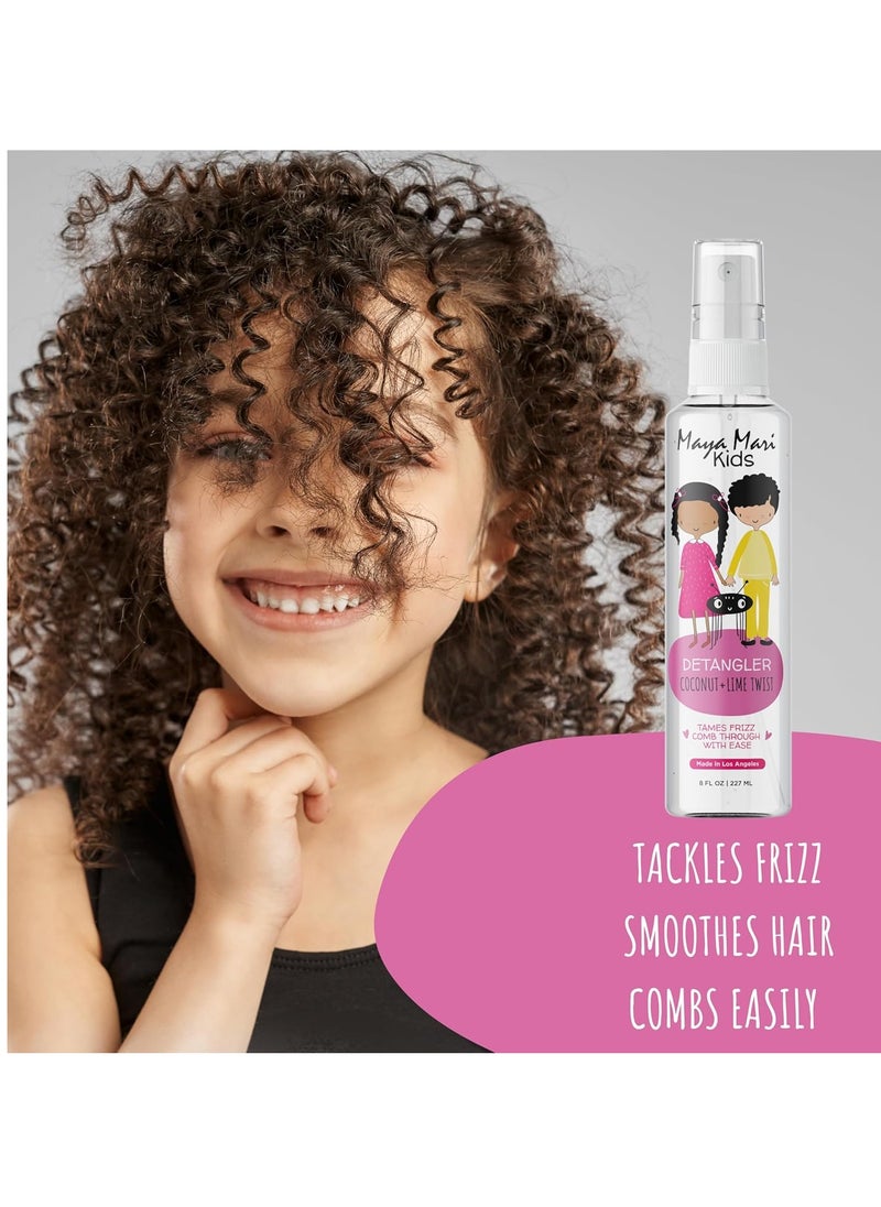 MAYA MARI Kids Detangler Spray with Argan, Coconut and Lime Oils - Gentle Hair Detangler for Kids, Toddlers and Babies, 8 oz - No More Tangles, Ideal for Curly Hair  - Image 3