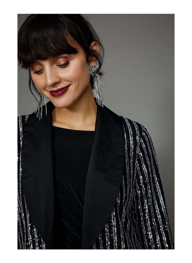 principles - Sequin Stripe Blazer - Image 1