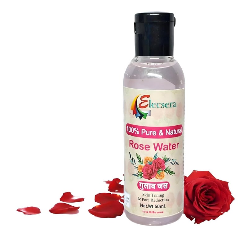 Elecsera Rose Water Face wash for Face Hydration Oil Control  Cleanses Pores For Men And Women Face Wash 50 ml - Image 1