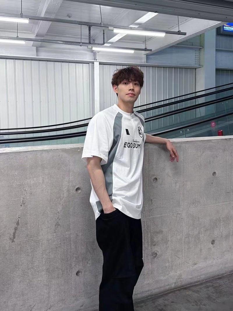 Popular Ego American Retro Sports T-Shirt Men'S Loose National Trend Basketball Zipper Splicing Rugby Football Uniform Short Sleeves - Image 3