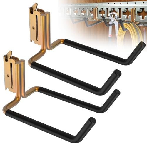 Eegoowa E Track Hooks,E Track Accessories,for Store Long Handled Tools | for Trailers,Trucks,Vans,Warehouses, Garages,Garden Tools Organizers Storage (2PCS E Track Double J Hook) - Image 1