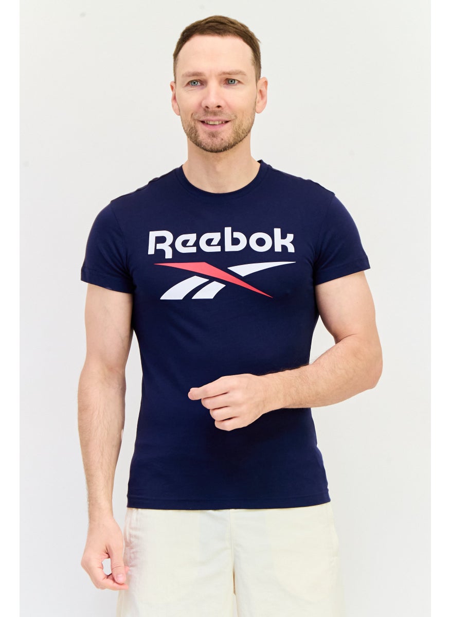 Reebok Men Sportswear Fit Short Sleeve Training T-Shirt, Navy  - Image 1