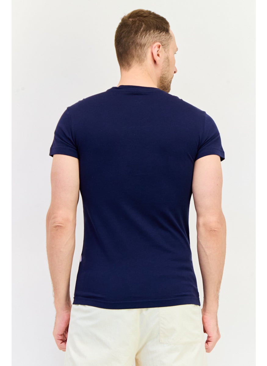 Reebok Men Sportswear Fit Short Sleeve Training T-Shirt, Navy  - Image 3