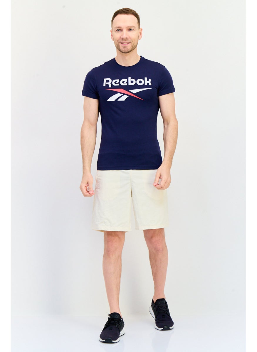 Reebok Men Sportswear Fit Short Sleeve Training T-Shirt, Navy  - Image 4