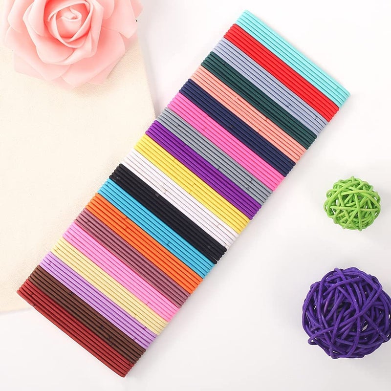 Belicia 100PCS Girls Elastic Hair Ties 2MM Colorful NoMetal Womens Hair Ties for Fine to Medium Hair Curly Hair 2 Inch in Diameter Kids Ponytail Holders Hair Ties 20 Colors 2mm Colorful - Image 1