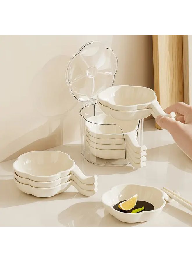 لوتوس ستايل 6 قطع مجموعة أطباق ضحلة مع صندوق تخزين أطباق تقديم المطبخ - Image 2