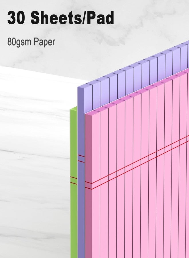 AILZFEI Colored Legal Pads 8.5 x 11 Note Pads 8.5x11 inch, Wide Ruled Clear Print Writing Pads 30 Sheets/Pad, 80gsm Colored Paper, Perforated Notepad with Sturdy Back (3 Pads) - Image 3