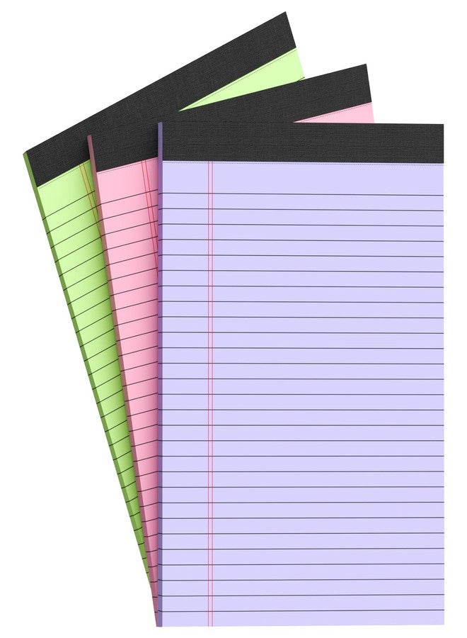 AILZFEI Colored Legal Pads 8.5 x 11 Note Pads 8.5x11 inch, Wide Ruled Clear Print Writing Pads 30 Sheets/Pad, 80gsm Colored Paper, Perforated Notepad with Sturdy Back (3 Pads) - Image 1