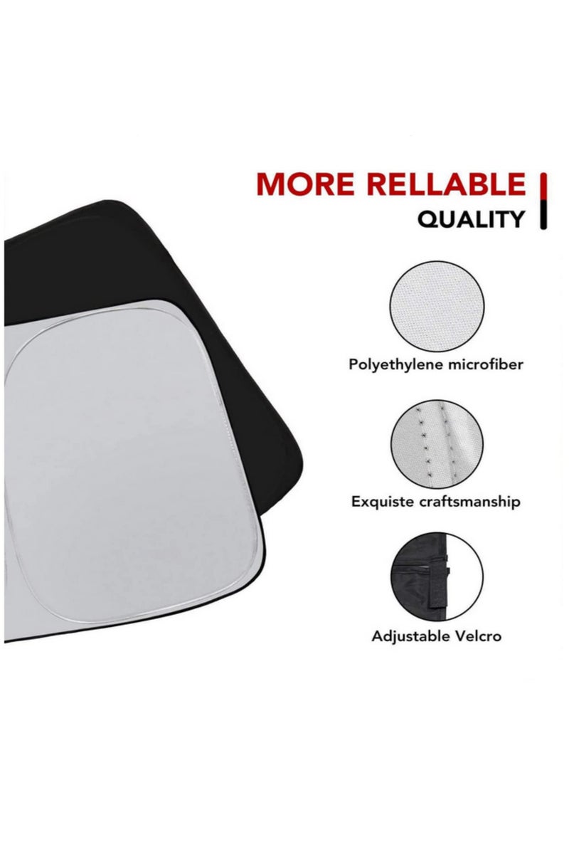 for Tesla Model 3 Model Y Windshield Sunshade Front Windshield Double Layer Light Blocking Fabric Foldable Sun Shade with a Storage Bag - Image 2