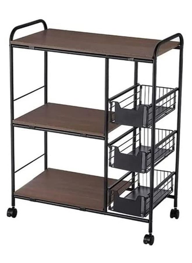 ياميم حامل تخزين من 3 طبقات مع سلال شبكية منزلق وعجلة - Image 1