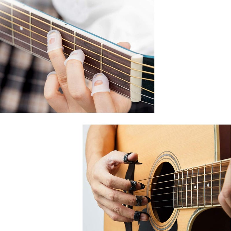 SUNLP Thumb Finger Picks, Guitar Finger Fingertip Protectors, Guitar Picks, Pick Holder, Gift Set Kit useful for Acoustic Guitar Ukulele Kalimba Starter & Other String Instruments - Image 2