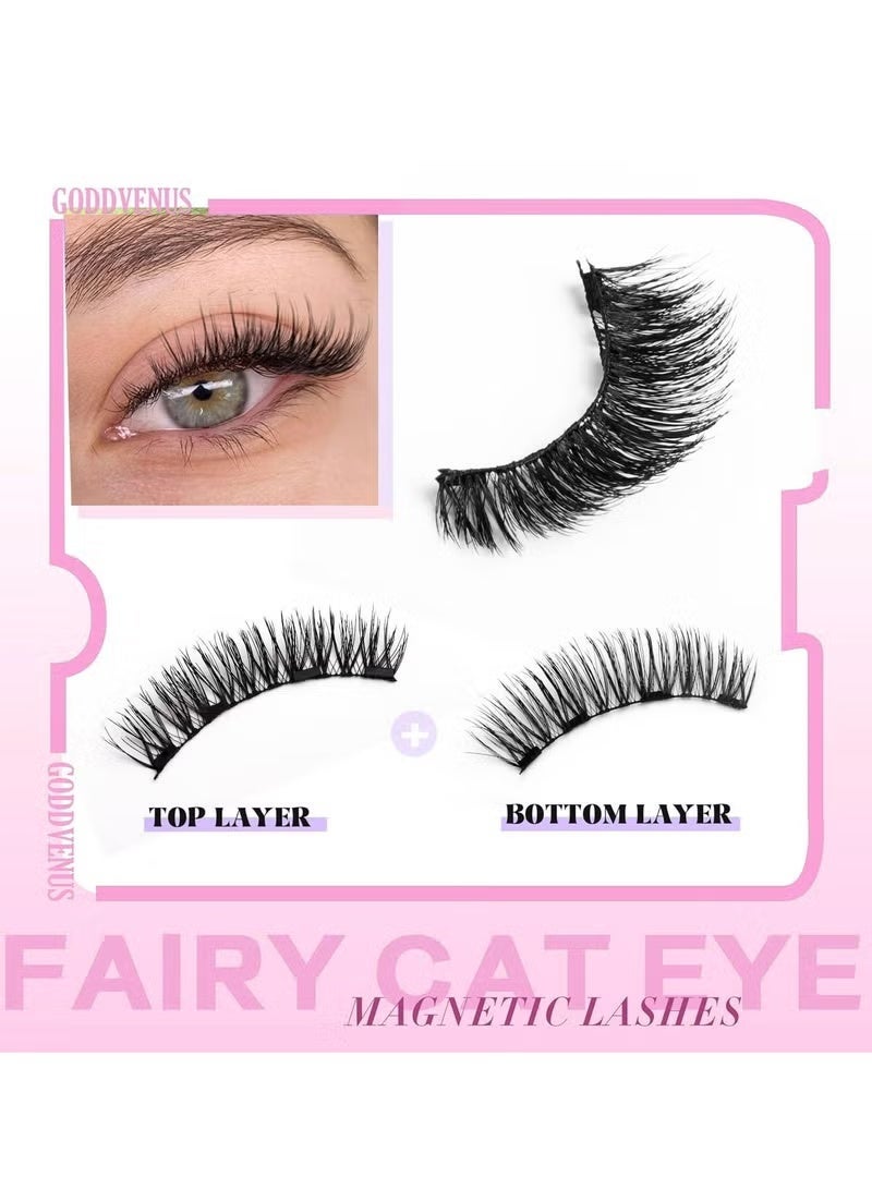 Gecomo Magnetic False Eyelash Kit (Boxed) - Reusable Magnetic Lashes, Upper & Lower Lash Set (Left & Right Eyes Separated) | Natural Glue-Free 3D False Lashes with Applicator, Easy to Apply - Image 2