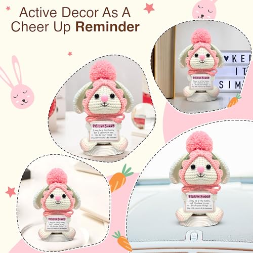 Gossby Handmade Positive Bunny Crochet - STAY HOP-TIMISTIC & BE AWESOME - Inspirational Gift for Women - Christmas, Birthday, Emotional Support, Positive Energy Gift for Friend, Coworker, Teacher, Mom - Image 5