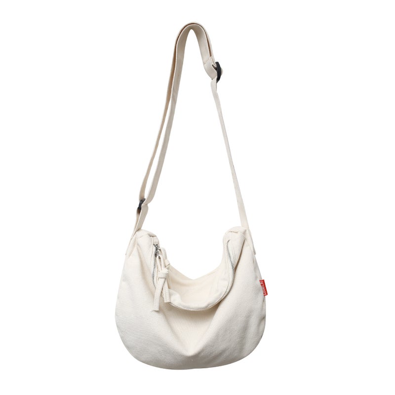 New Couples Crossbody Canvas Bag Casual Chic White 