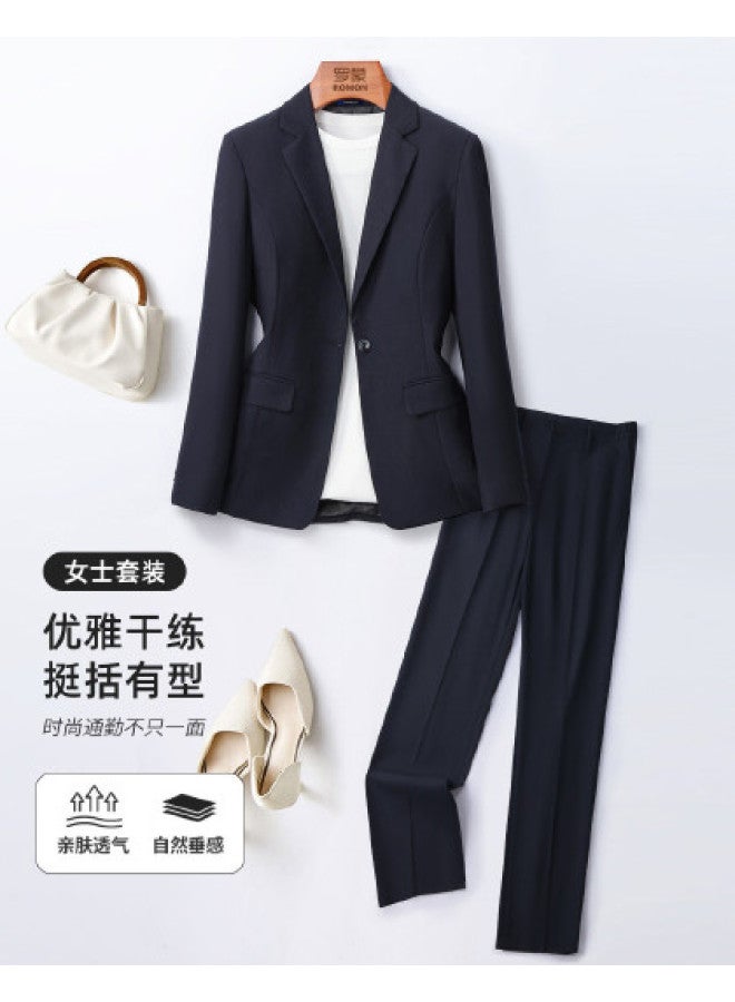 ROMON Women'S Suit Elegant And Versatile Two-Piece Set Slim-Fitting Suit Fashion Minimalist Suit Set - Image 1