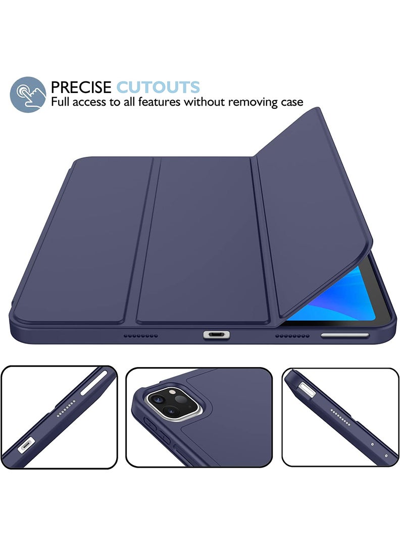 Theodor iPad Pro 11 Inch Case 2022(4th Gen)/2021(3rd Gen)/2020(2nd Gen) with Pencil Holder, Smart iPad Case With Pencil Holder Slim Tablet Cover with Soft TPU Back, Auto Wake/Sleep Navy  - Image 3