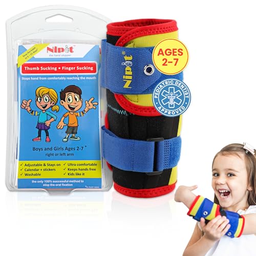 NIPIT Age 27 Thumb Sucking Habit STOP for Kids Best Toddler Finger Sucking Prevention 1 Pediatric Dentist Rated since 2014 Keep Fingers Uncovered to Develop and Play INCLUDES Motivation Program