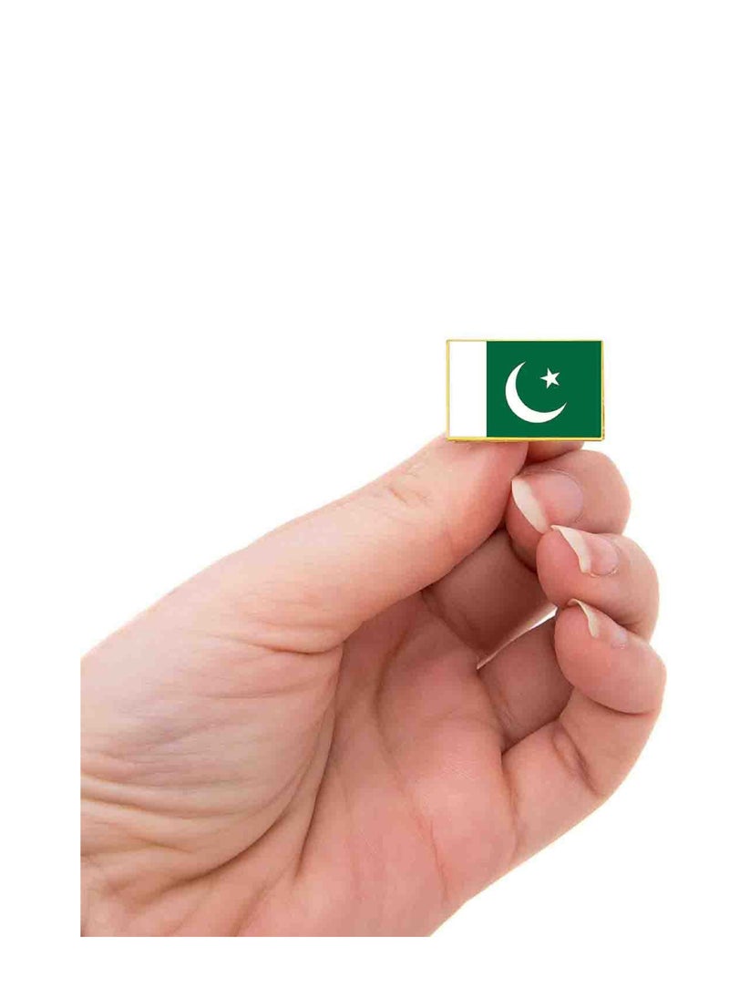 PRINTSHOP4ME - Pakistan National Flag Lapel Pins and Brooch Badge to show your patriotism for Pakistan  (Square Badge) - Image 1