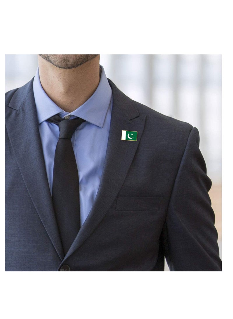 PRINTSHOP4ME - Pakistan National Flag Lapel Pins and Brooch Badge to show your patriotism for Pakistan  (Square Badge) - Image 1