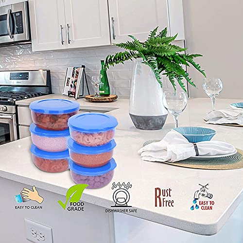Cutting EDGE 600ml Eco-Storage Plastic Container & Organizer Set of 6 for Kitchen, Refrigerator, Lunch & Food Storage (Light Blue) - Image 4