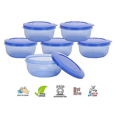 Cutting EDGE 600ml Eco-Storage Plastic Container & Organizer Set of 6 for Kitchen, Refrigerator, Lunch & Food Storage (Light Blue) - Image 3