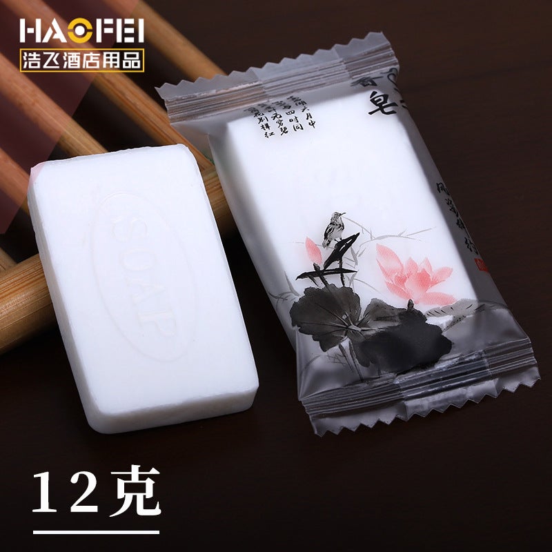Generic Disposable Guest Soap for Hotels and BBs 12g plum blossom bag white soap rectangular soap 