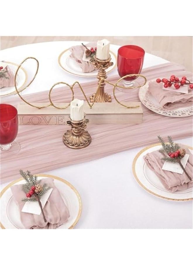 HOOKOR 6 Pack Napkins Cloth Boho Gauze Cheesecloth Napkins Bulk Set of 6 Soft Cotton Linen Dinner Napkins 19.7x19.7 for Wedding Bridal Baby Shower Daily Use Events Deco (Dusty Pink)  - Image 4