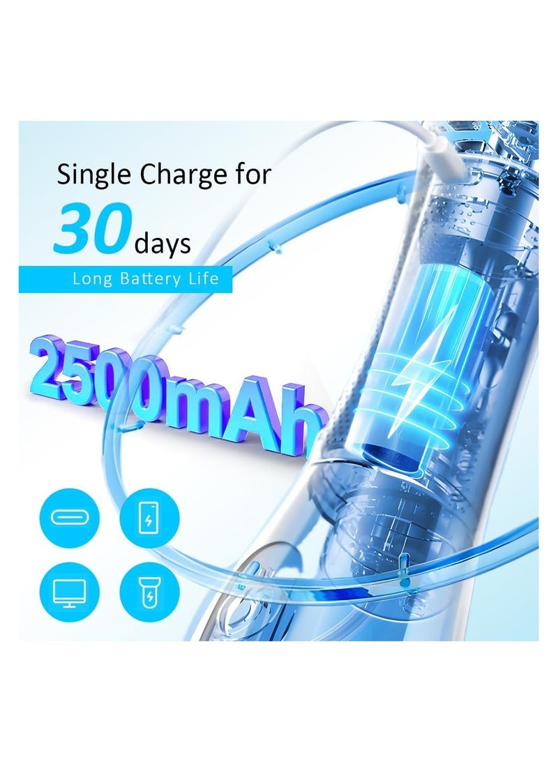 Youtrico Water Dental Flosser Teeth Pick -Portable Oral Irrigator with 5 Modes, Rechargeable IPX7 Waterproof Orthodontic Teeth Cleaner Pick Cordless for Home Travel-300ml Water Tank (White) - Image 3