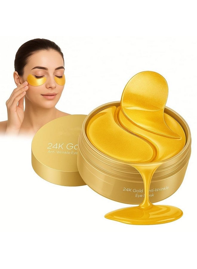 Defflo Eye Patches for Dark Circles with 24k Gold | 60 Pcs Eye Cooling Gel Pads | Hydrogel Patch Mask with Collagen for Relaxing Eyes | Reducing Puffiness & Anti Wrinkle Eyes Serums Masks - Image 1