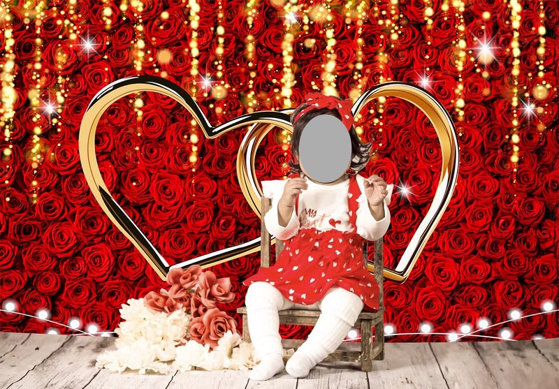 RUYI Red Rose Valentines Backdrop for Photography Love Hearts Decorations Backdrop 7x5FT Wedding Bridal Shower Anniversary Party Decor Supplies Photo Props (84x60 inch) - Image 3