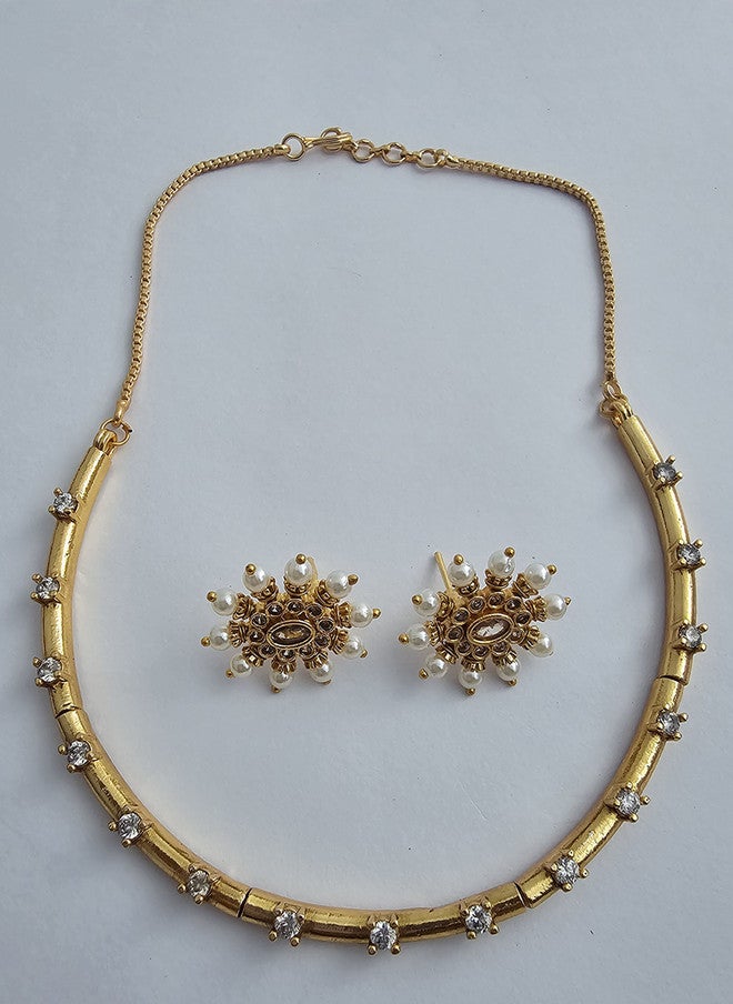 Binnis Wardrobe Gold Plated Stone Studded Jewellery Set - Image 3