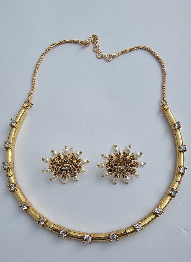 Binnis Wardrobe Gold Plated Stone Studded Jewellery Set - Image 2