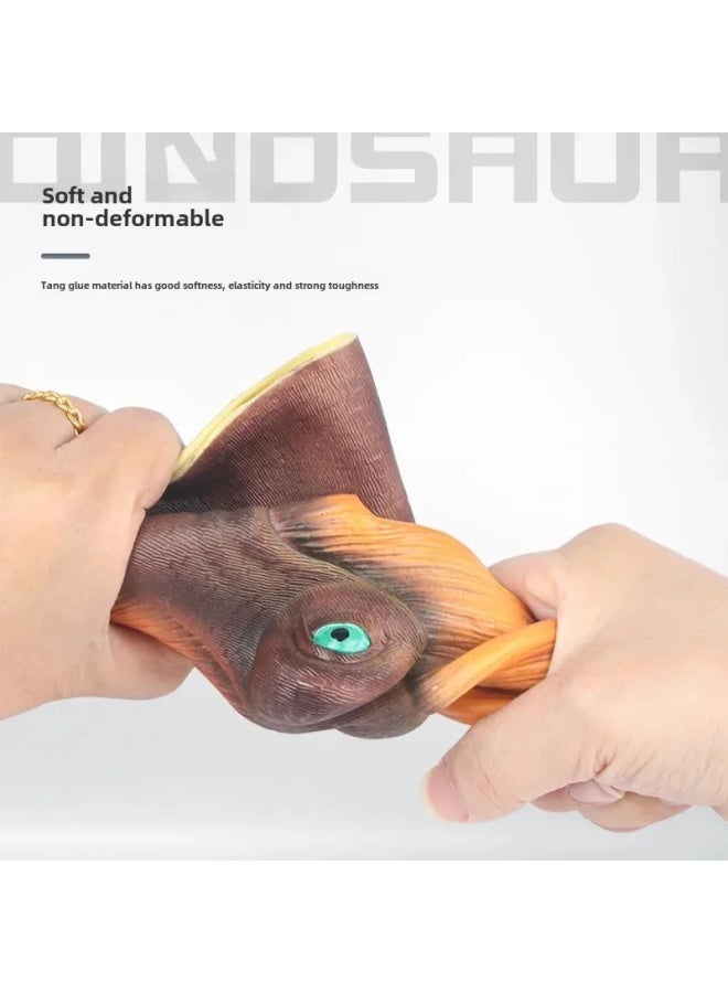 Fearless Dinosaur Hand Puppet Gloves Soft Silicone Triangle Dragon King Dinosaur Children's Simulation Animal Model Boys Toy-Color:Adult Hand Puppet-black Bear  - Image 4