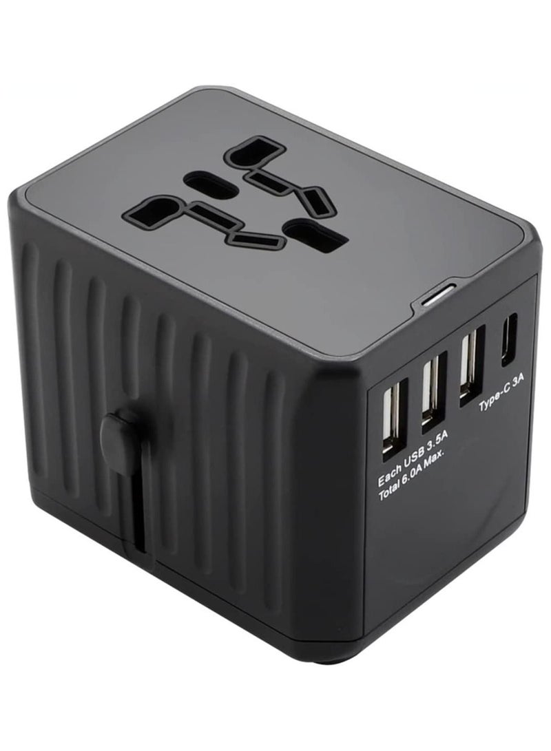 Multi-Function Power Adapter for Travel, International Power Conversion Connector, 3Type-A & 1Type-C,4USB Interface, Universal Standard in Uk, Usa, Australia - Image 1
